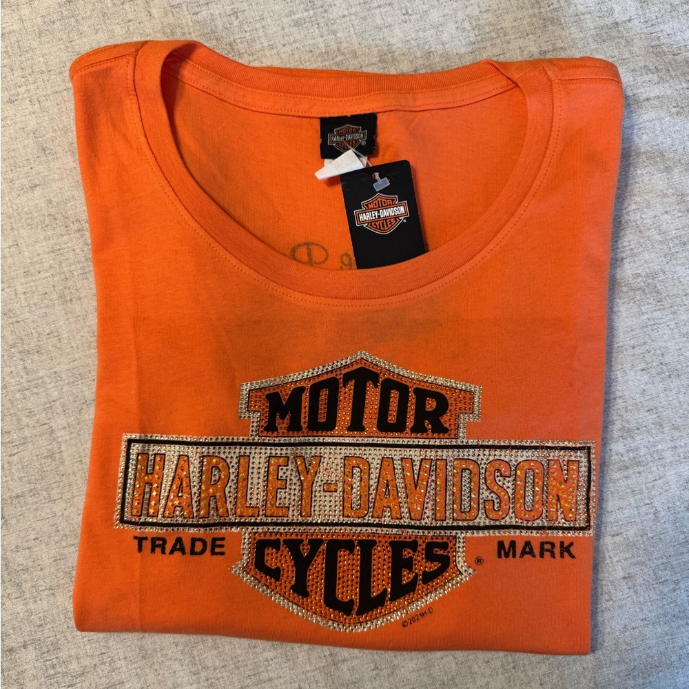 Harley-Davidson Orange Short-Sleeve Logo Tee